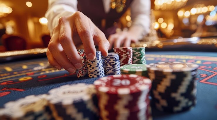 Traditional baccarat table layout showing Player and Banker betting positions on Jillivo